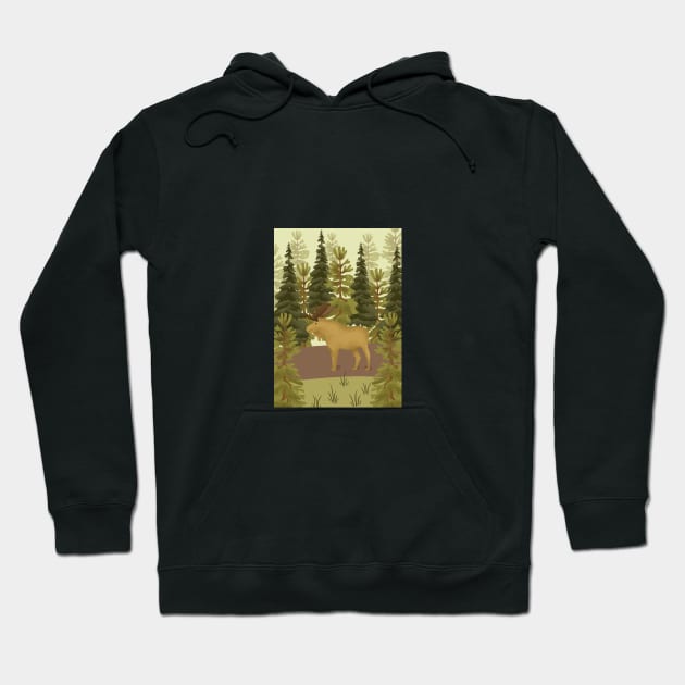 Forest Moose Hoodie by Salfiart